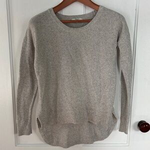 Madewell Heathered Crew Neck Sweater in Light Gray